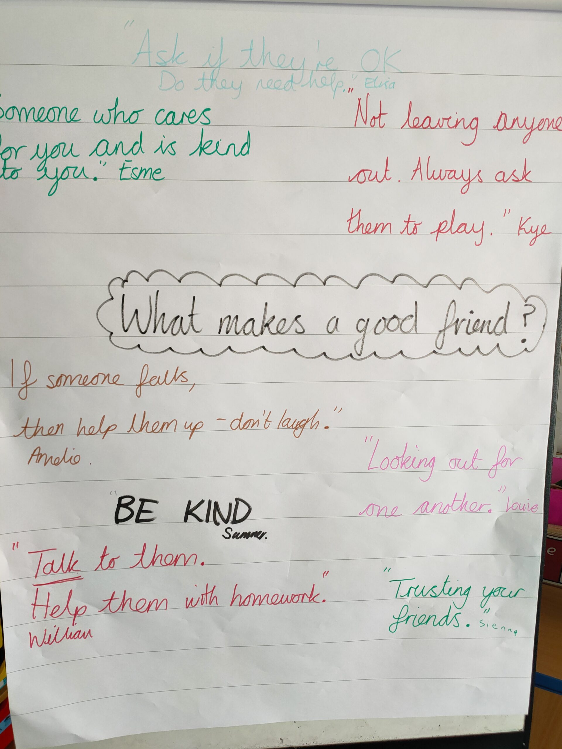 what akes a good friend - Scholes (Elmet) Primary School, Leeds